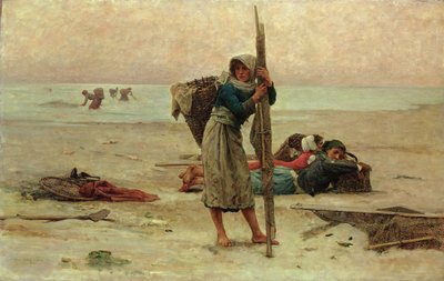 Oyster Catching, 1884 by Pierre Celestin Billet